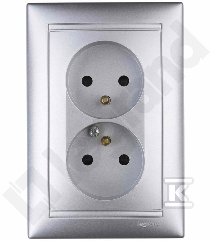 Розетка 2x2P+Z контактна засувка - 770277