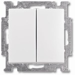 Білий подвійний сходовий вимикач BASIC55