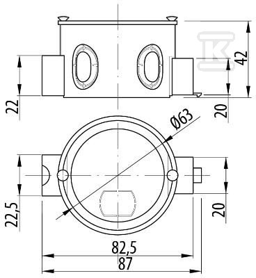 PK-60 box connected with screws red - A.0005S