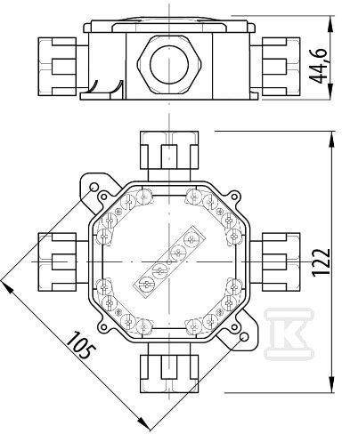 Kutija n/t IP67 4xPG16 5 terminala 11P - A.0035