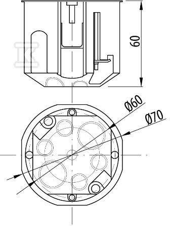 PK-60 gypsum box connected with screws, - A.0040A