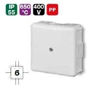 Junction box, 6-way, without insert, - 0226-00