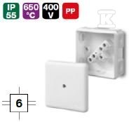 Junction box, 6 outlets, with insert, - 0226-01