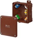 2K IP55 / IP65 box 98x98x46 5x2.5-4mm2 with terminals, Brown