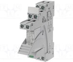 Releu de interfata PI84-012DC-M41G-MS-2012, contacte: 2P, sursa de alimentare: 12VDC, curent de sarcina: 8A, latime: 15,5mm cu priza GZT80