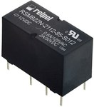 Subminiature relay RSM822N-2112-85-S012 monostable, 2 changeover contacts, 2 A, for PCB, input / coil: 1-16, supply voltage Un - 12 V DC