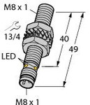 Індуктивний датчик, корпус M8, вихід PNP, діапазон Н.О. 2 мм з роз'ємом M8 типу BI2-EG08-AP6X-V1131