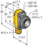 Відбиваючий фотоелектричний датчик PNP 10 ... 30VDC M12x1 роз'єм