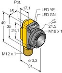 Фотоелектричний лазерний датчик PNP 10 ... 30VDC M12x1