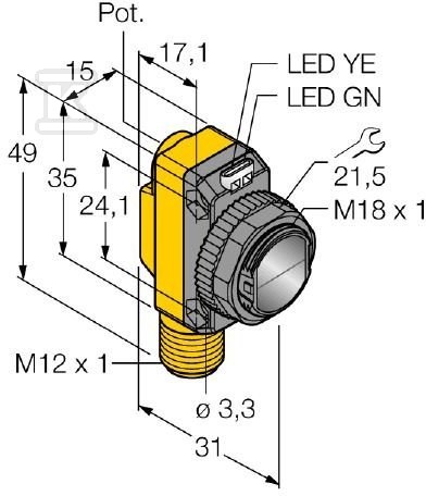 Фотоелектричний відбивний лазерний - QS18VP6LLPQ8