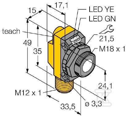 Відбиваючий ультразвуковий датчик PNP - QS18UPAQ8