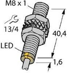 BI2-EG08-AN6X Індуктивний датчик M8 NPN, NO, діапазон 2 мм з кабелем 2 м