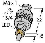 BI2-EG08K-AN6X Датчик індуктивний M8 NPN, NO, діапазон 2мм з кабелем 2м, короткий варіант