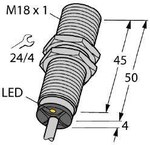BI8-M18-VP6X M18 PNP індуктивний датчик, NO/NC діапазон 8 мм з кабелем 2 м