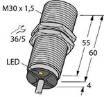 Bi15-M30-VP6X Індуктивний датчик M30 PNP, NO/NC діапазон 15 мм з кабелем 2 м