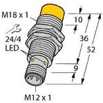 NI14-M18-AN6X-H1141 Індуктивний датчик M18 NPN, NO діапазон 14 мм з роз'ємом M12