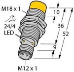 NI14-M18-VP6X-H1141 Індуктивний датчик M18 PNP, NO/NC діапазон 14 мм з роз'ємом M12