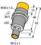 NI20-M30-VP6X-H1141 Індуктивний датчик M30 PNP, NO/NC діапазон 20 мм з роз'ємом M12