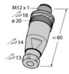 Złącze rozbieralne BS8151-0 M12, męskie, proste, 5-pinowe, terminal śrubowy