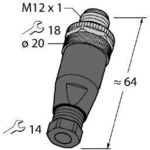 Złącze rozbieralne BS8141-0/PG9 M12, męskie, proste, 4-pinowe, dławik PG9, terminal śrubowy