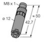 B5143-0 M8 female detachable connector, straight, 4-pin, screw terminal.