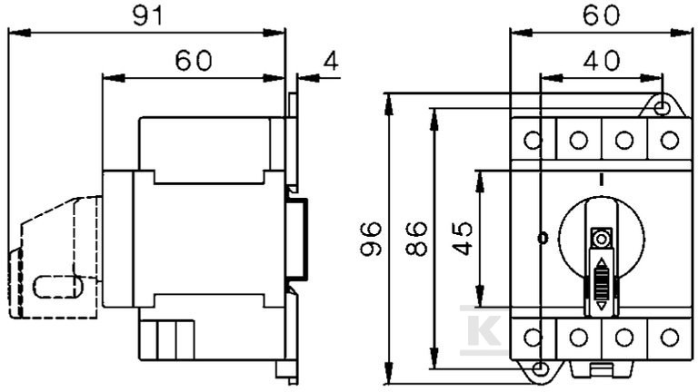 4-pole PV switch disconnector 25A LS25 - 004660064