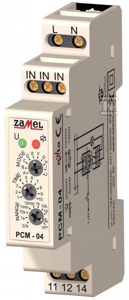 Zamel időrelé 230V AC Típus: PCM-04 EXT10000081