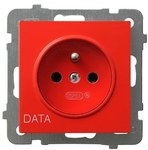 Single socket with ground DATA, white, AS