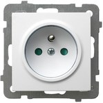 Single socket with earthing, with shutters, white, AS