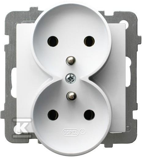 Double socket with earthing, for - GP-2GRZ/M/00