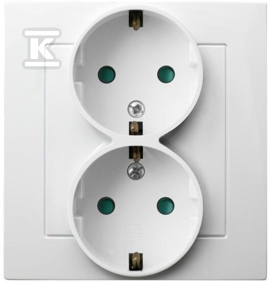 SCHUKO double socket with shutters, - GP-2GSP/00