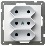 Triple EURO socket, white, AS