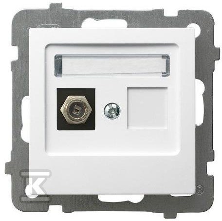 Single antenna socket, type F, white, - GPA-1GF/M/00