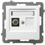 Single antenna socket, type F, white, AS