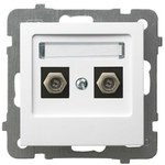 Double antenna socket, type F, white, AS