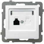 Telephone socket, single, white, AS