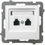 Double independent telephone socket, white, AS