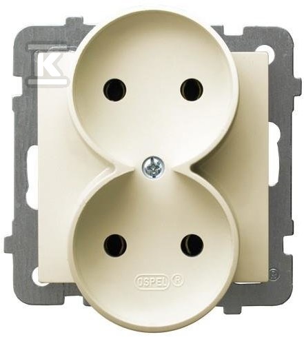 Double socket, for mounting in frames, - GP-2GR/M/27