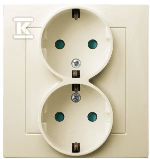 Double schuko socket with shutters, - GP-2GSP/27