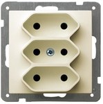 Triple EURO socket, ecru, AS