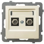 Double antenna socket, type F, ecru, AS