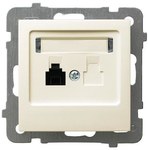 Telephone socket, single, ecru, AS