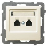 Double independent telephone socket, ecru, AS