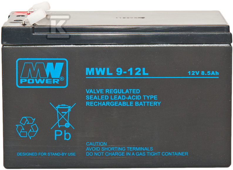 MW Power Akumulator AGM AGM 12V/9Ah - MWL 9-12L