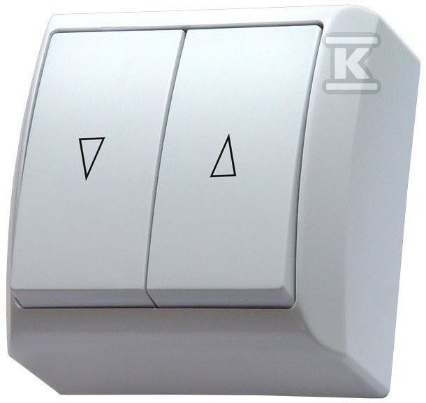 Перемикач для штор, N/T IP20, білий BIS - ŁN-7B/00