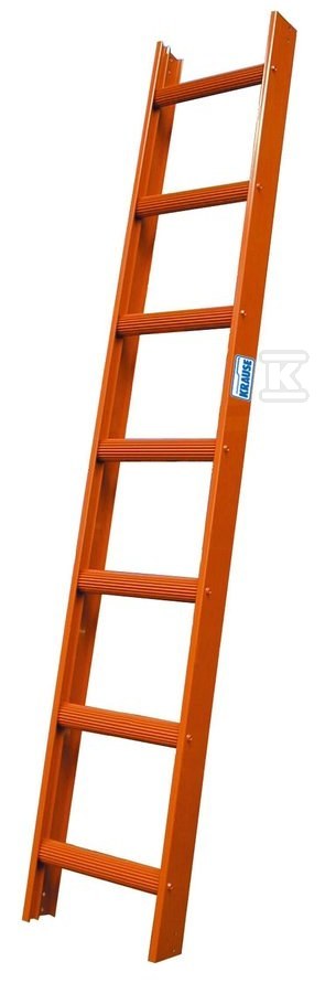 Red aluminum chimney ladder, 7 rungs - 804679