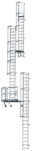 Drabina mocowana na stałe Krause wg DIN 14094-1, jednociągąwa, z koszem, wysokość wejścia 4,76 m