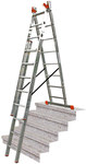 Stabilo multifunctional ladder 3x9 rungs with the function of positioning on the stairs