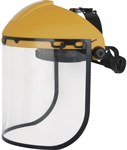 Face shield holder + Polycarbonate visor-pc visor, 39 x 20 cm yellow-black -