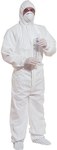 Coverall with a hood made of Deltatek 6000 white L